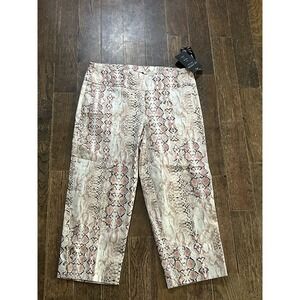 Zac & Rachel Multi-color Snake Print Yoga Capri Pant.     Size  8p NWT